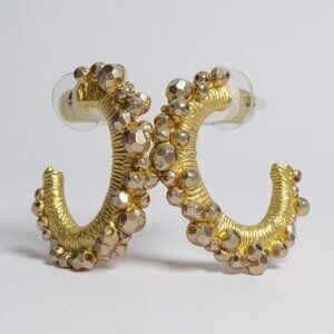 Sugarfix By Baublebar Gold Hoops Earrings Nickel Free With Beaded Embellishments